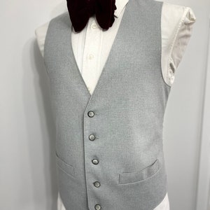 1970s Vintage Wool Suit Vest Mens Suit Waistcoat Gray Wool Waistcoat Size 40 / Medium / M / Med / Vintage Vest for Men Suit Vest for Men image 9