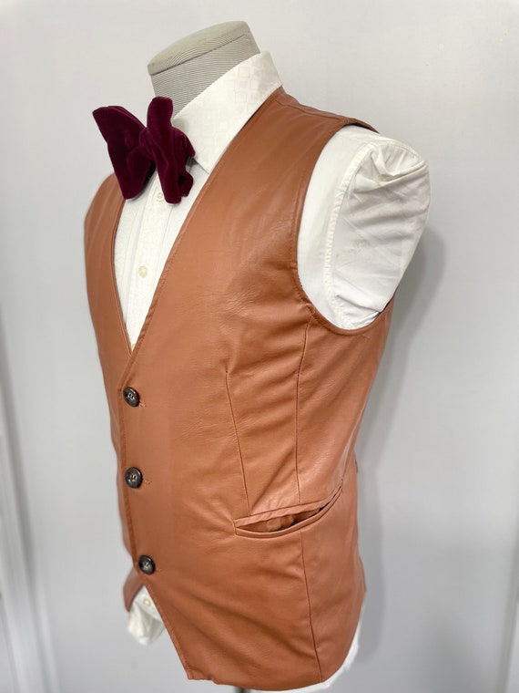 Vintage Men's Ultra Leather Suit Vest Victoria coat V… Gem