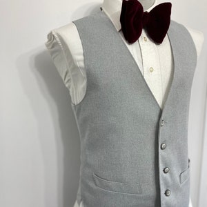 1970s Vintage Wool Suit Vest Mens Suit Waistcoat Gray Wool Waistcoat Size 40 / Medium / M / Med / Vintage Vest for Men Suit Vest for Men image 2