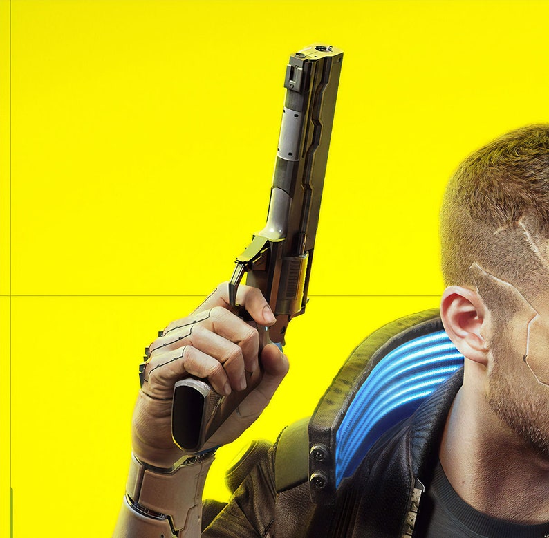 3D Model of Revolver from Cyberpunk 2077 Etsy