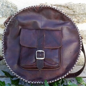 Grand sac rond cuir top