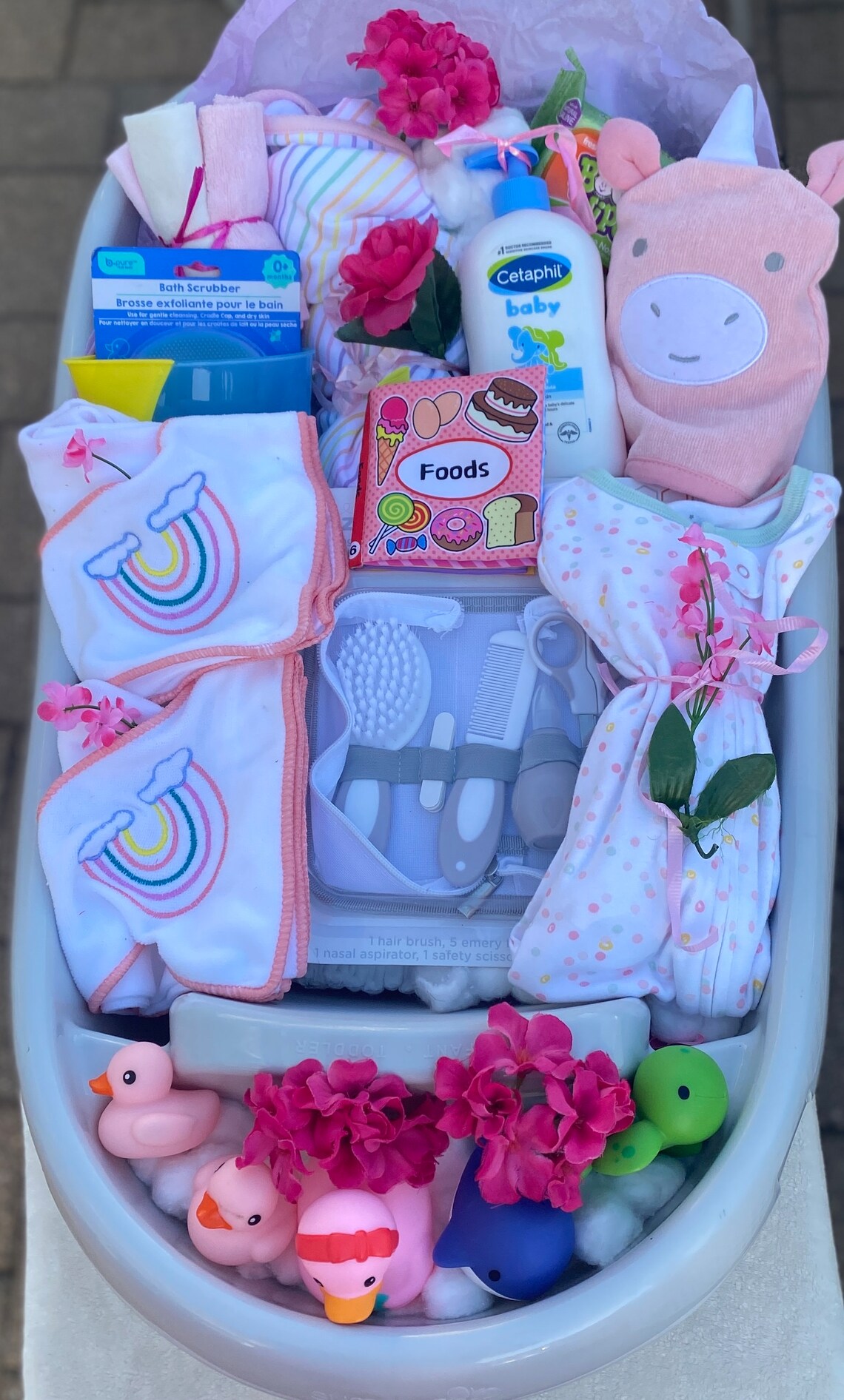 Baby Girl Infant Bathtub Along With All Essentials to Make Bathtime Perfect for Your Little Girl
