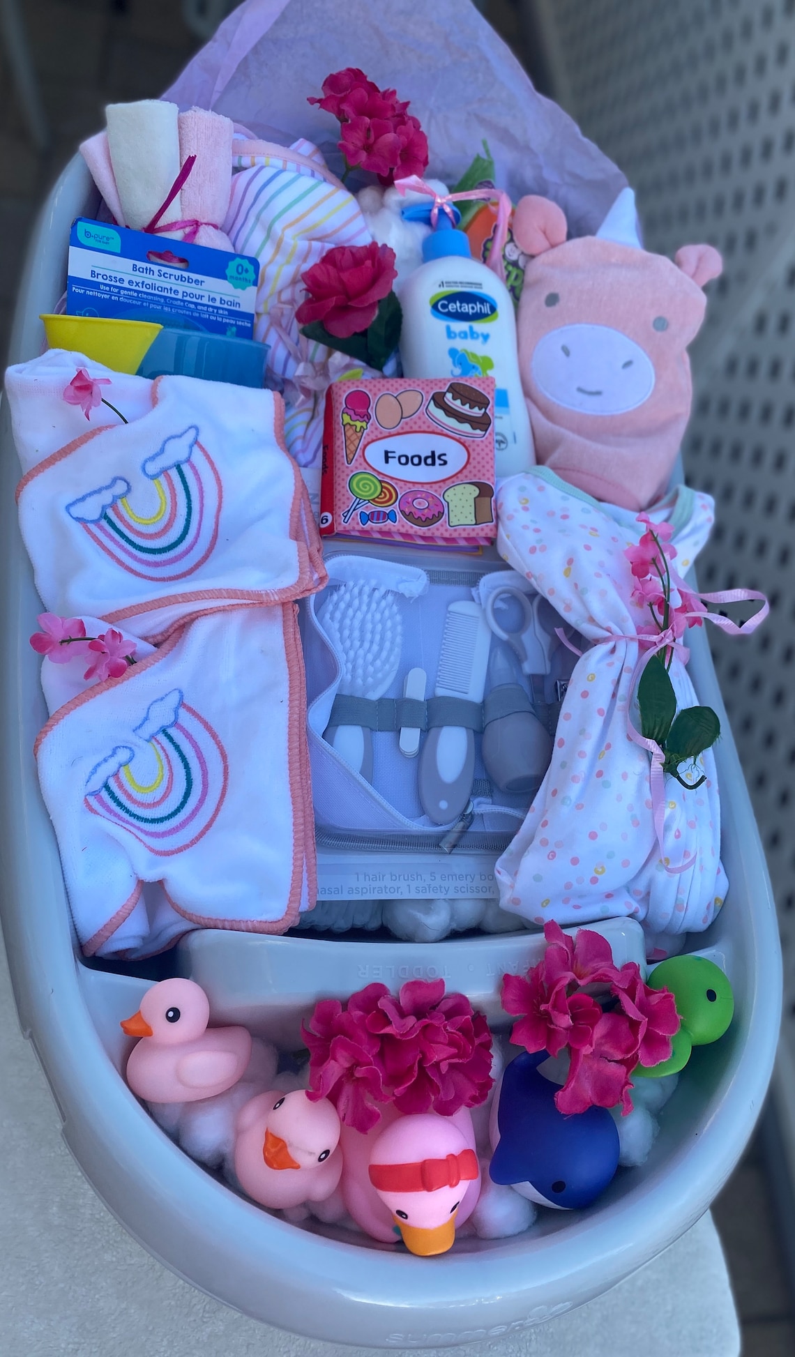 Baby Girl Infant Bathtub Along With All Essentials to Make Bathtime Perfect for Your Little Girl