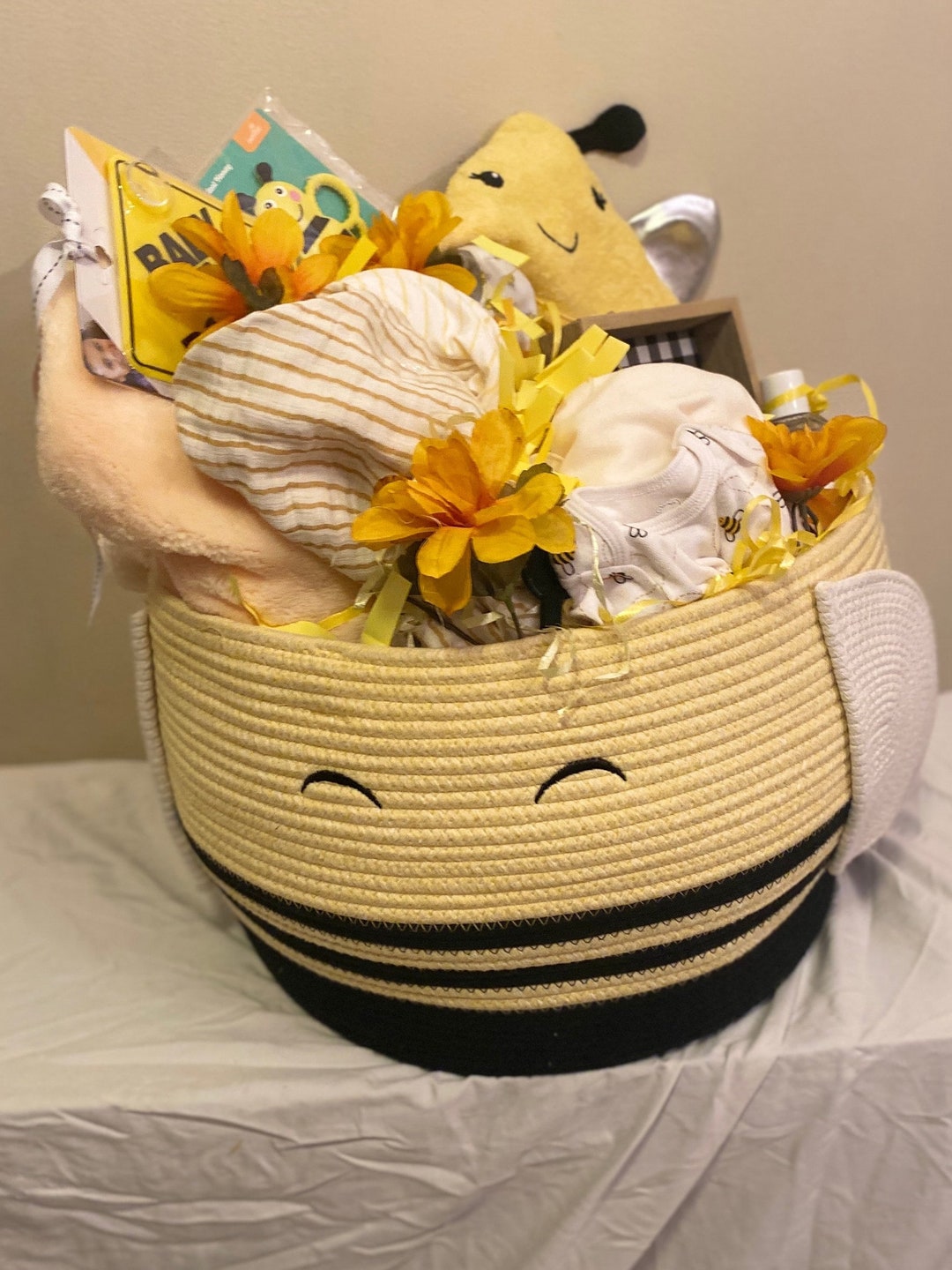 Bumble Bee Baby Shower Gift Basket Baby Gift Basket Bumble Etsy