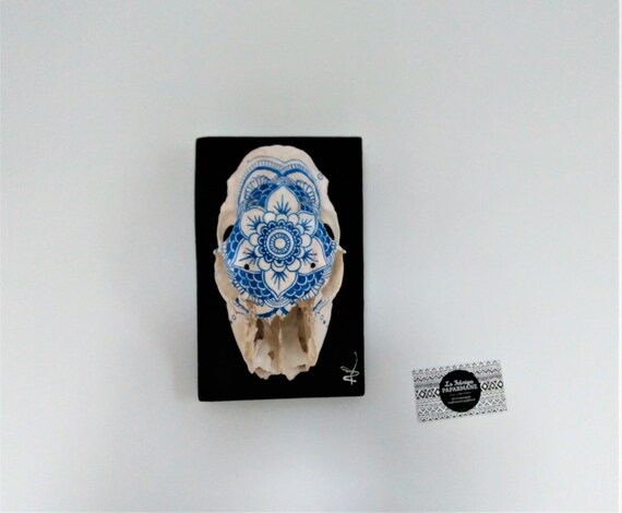 Hand Painted Deer Skull Skull Art Wall Decoration Animal Etsy