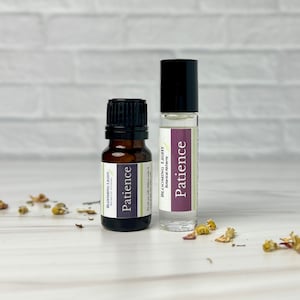 Mezclas de aceites esenciales de paciencia para aliviar el estrés, fortalecer el interior y tener la mente despejada.
