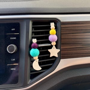 Klips do dyfuzora samochodowego Moon Star: niebiańskie akcesoria z olejkami eterycznymi i dekoracja samochodu