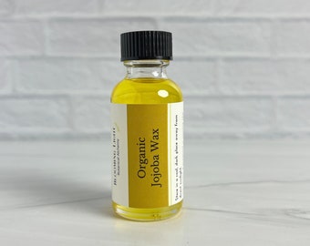 Organic Golden Jojoba oil | 100% unrefined pure jojoba wax, great for DIY body butter projects | 1 oz bottle