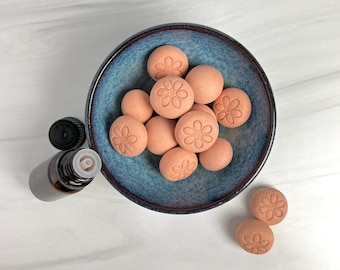 Terracotta Essential Oil Diffuser Stones: Handmade ceramic oil dispenser for natural room decor