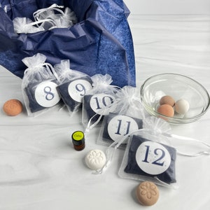 Aromatherapy advent calendar Mystery box of essential oil blends and ceramic diffusers for relaxation and stress relief 12 day or 24 day image 1