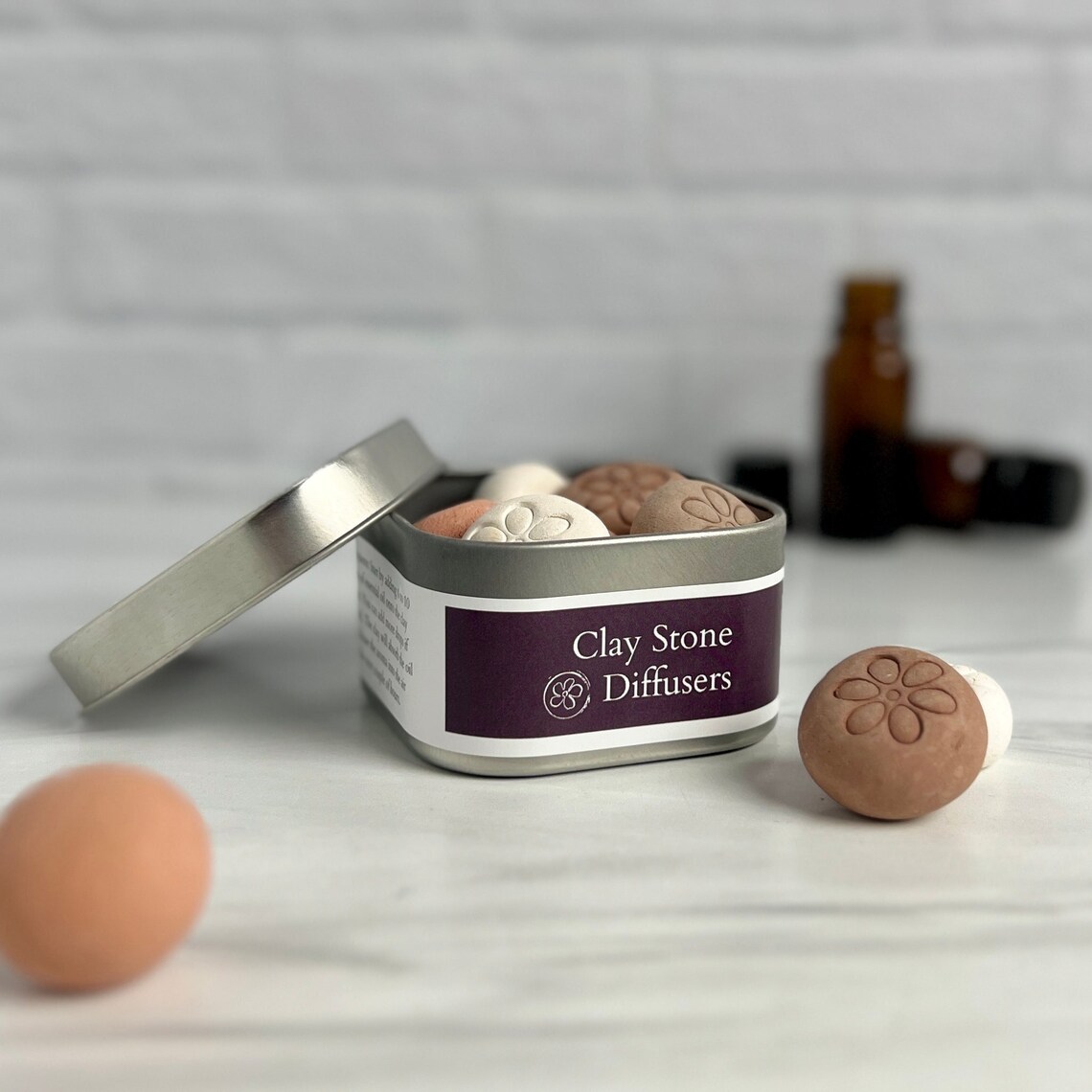 Essential Oil Clay Diffuser Stones Tin: Desk, Car, or Bathroom Decor - Etsy