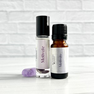 Motivate Essential Oil Blend: Crystal Infused Aromatherapy for Stress Relief