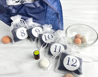 Aromatherapy advent calendar | Mystery box of essential oil blends and ceramic diffusers for relaxation and stress relief | 12 or 24 day