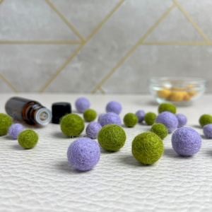Felted Wool Essential Oil Diffuser Balls: Desk Decor, AZO Free Dye