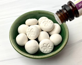 Aromatherapy Essential Oil Diffuser Stones, White | This ceramic diffuser is the perfect passive diffuser for bedroom decor and office decor