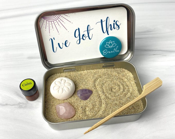 A Moment of Zen miniature aromatherapy zen garden kit: desk accessories to help with stress relief
