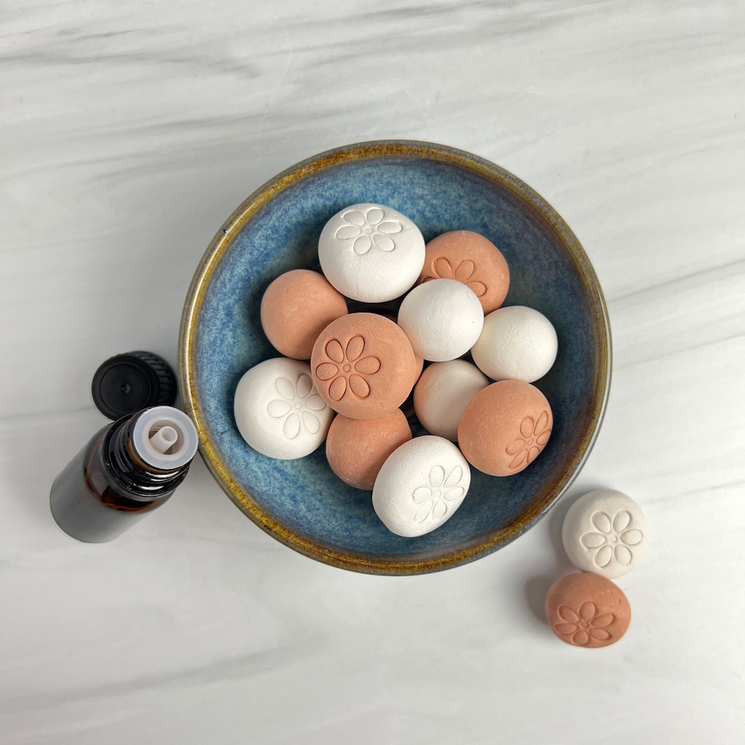 Clay Essential Oil Diffuser Stones Terra Cotta & White the Perfect