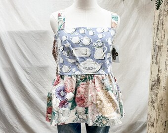 Handmade Baby doll top made from Vintage textiles