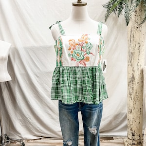 Handmade Baby doll top made from Vintage textiles