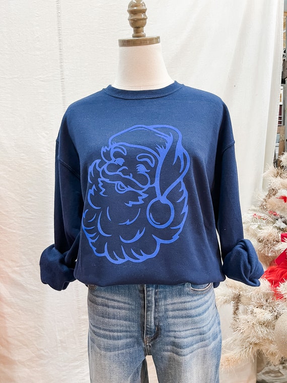 Blue velvet sweatshirt sale