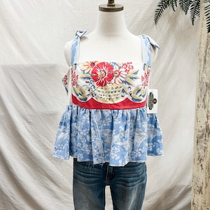 Handmade Baby doll top made from Vintage textiles