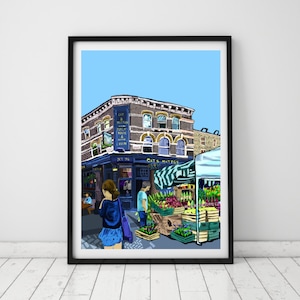 Cat and Mutton Pub, London Fields, East London Illustration Art Print