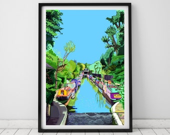 Little Venice, Maida Vale, West London Illustration Art Print