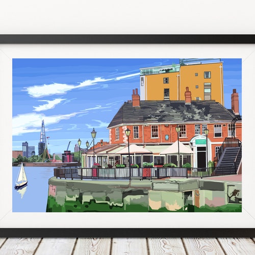 Limehouse Basin East London Art Print Etsy UK