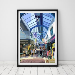 Brixton Village Interior, Coldharbour Lane, South London Illustration Art Print