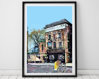 Prospect of Whitby Pub, Wapping, London Illustration Art Print