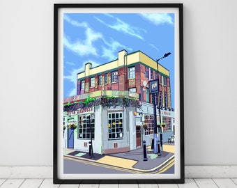 Spit and Sawdust, Elephant and Castle, South London Illustration Art Print