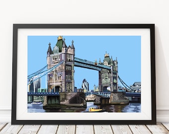 Tower Bridge, London Illustration Art Print