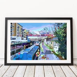 Limehouse Cut, Poplar, East London Illustration Art Print