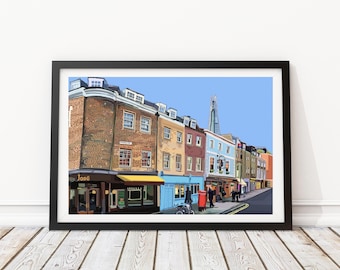 Bermondsey Street, South London Illustration Art Print