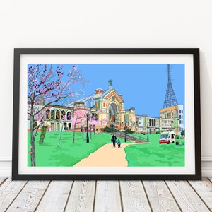 Alexandra Palace (Ally Pally), Muswell Hill, Nord-London Illustration Kunstdruck