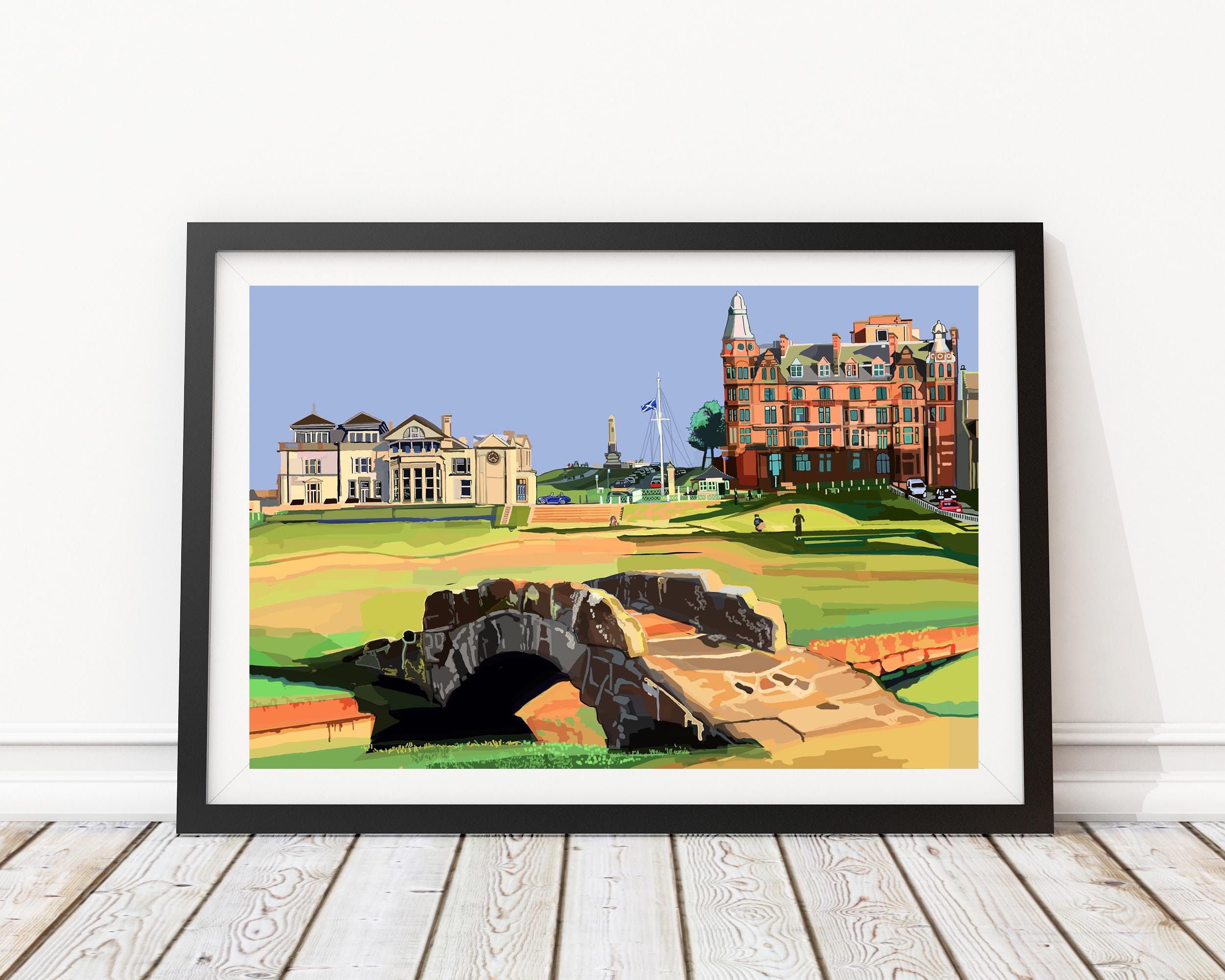 GOLF ART - ST. ANDREWS CADDIE BY L.C. EARLE FRAMED RARE