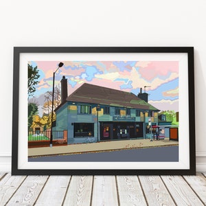 The Crooked Billet, Clapton, East London Illustration Art Print