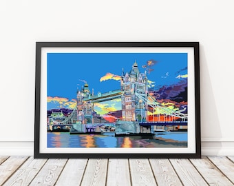 Tower Bridge from Potters Fields Park, London Illustration Art Print