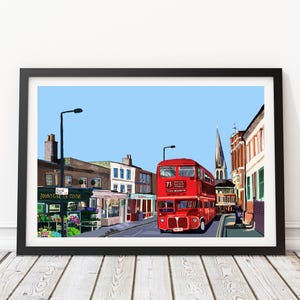 Stoke Newington Church Street, Hackney, North London Illustration Art Print