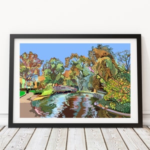 Clapton Pond, East London Illustration Art Print