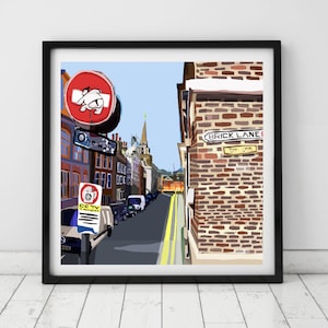 Brick Lane, Shoreditch, East London Illustration Art Print