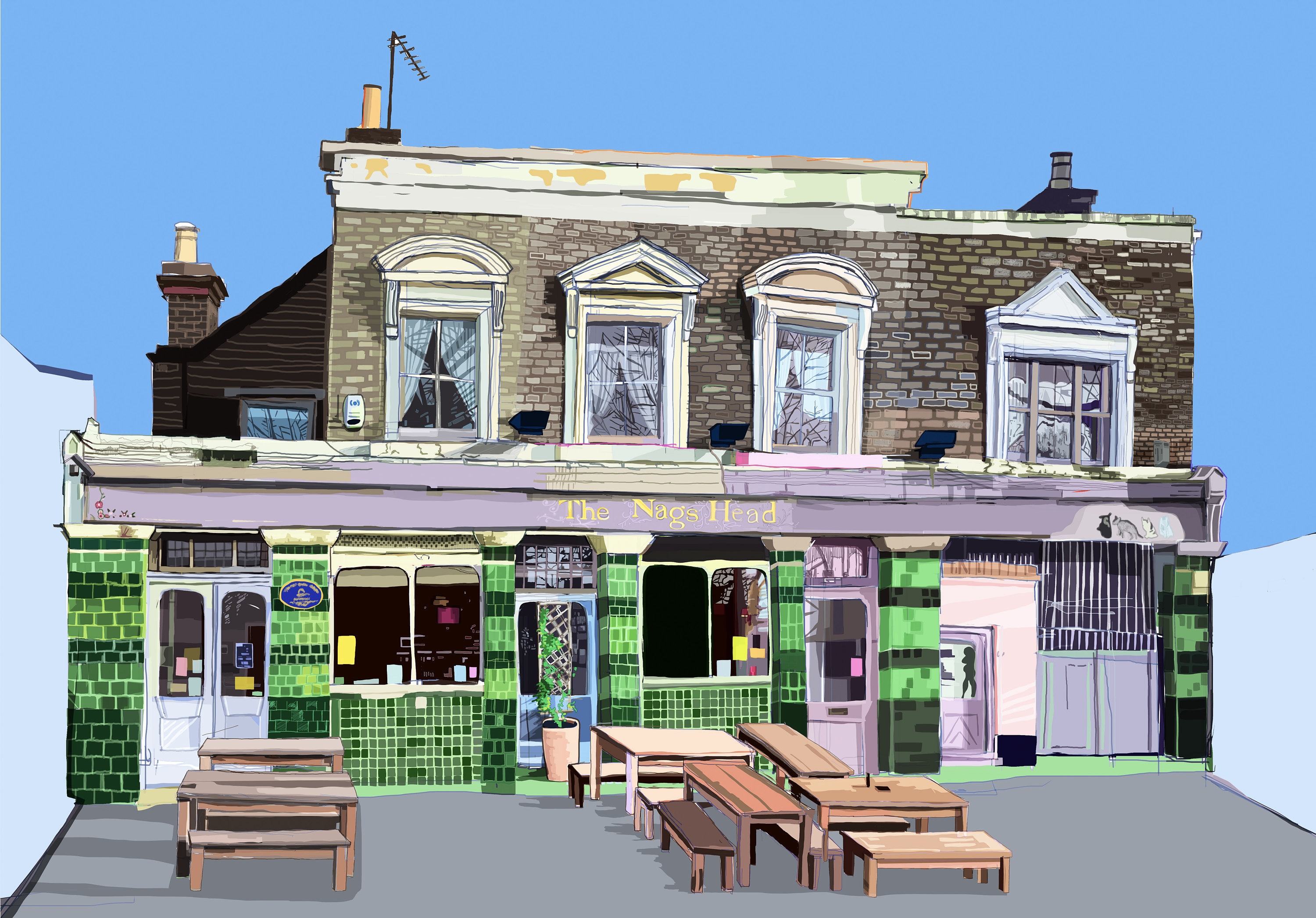 The Nag's Head Orford Road Walthamstow Village blue Etsy