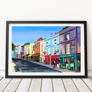 Portobello Road, Notting Hill, West London Illustration Art Print