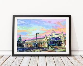 Smithfield Market, Farringdon, City of London Illustration Art Print