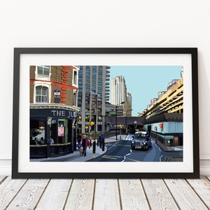 The Barbican Centre and Jugged Hare, City of London Illustration Art Print