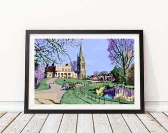 Clissold Park, Stoke Newington, North London Illustration Art Print