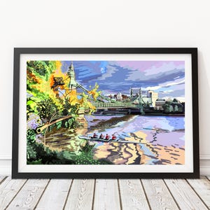 Hammersmith Bridge, West London Illustration Art Print