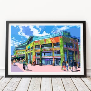 Centre Court Wimbledon, London Tennis Illustration Art Print