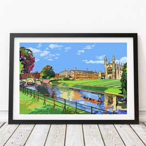 King&#39;s College Chapel, Cambridge, Engeland illustratie Art Print