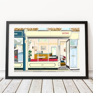 Esters, Stoke Newington, North London Illustration Art Print